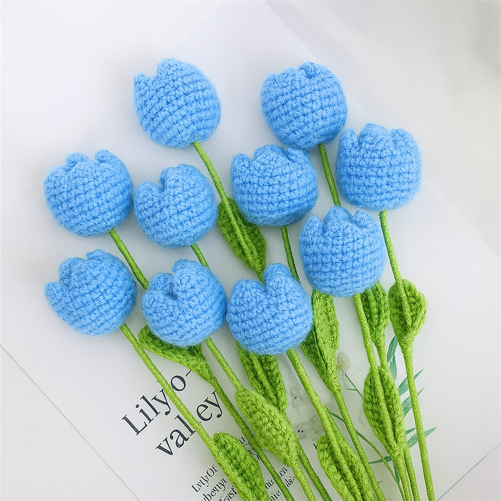 TulipWhimsy – Handmade Crochet Tulips (10/20/30 pcs) Vase Not Included