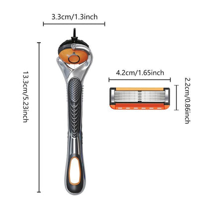 48-Piece Men's Razor Blade Replacement Set with Free Handle - Ultra Sharp Stainless Steel Blades for Smooth Shaving