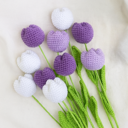 TulipWhimsy – Handmade Crochet Tulips (10/20/30 pcs) Vase Not Included